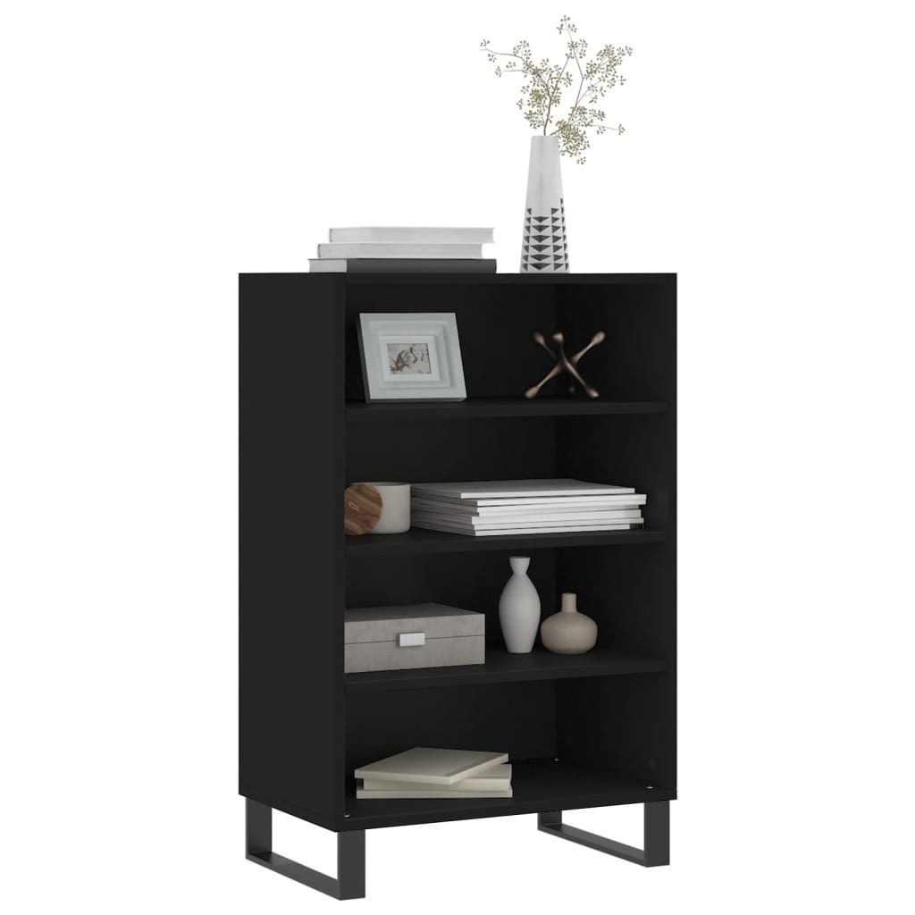 Hoge kast 57x35x90 cm bewerkt hout zwart