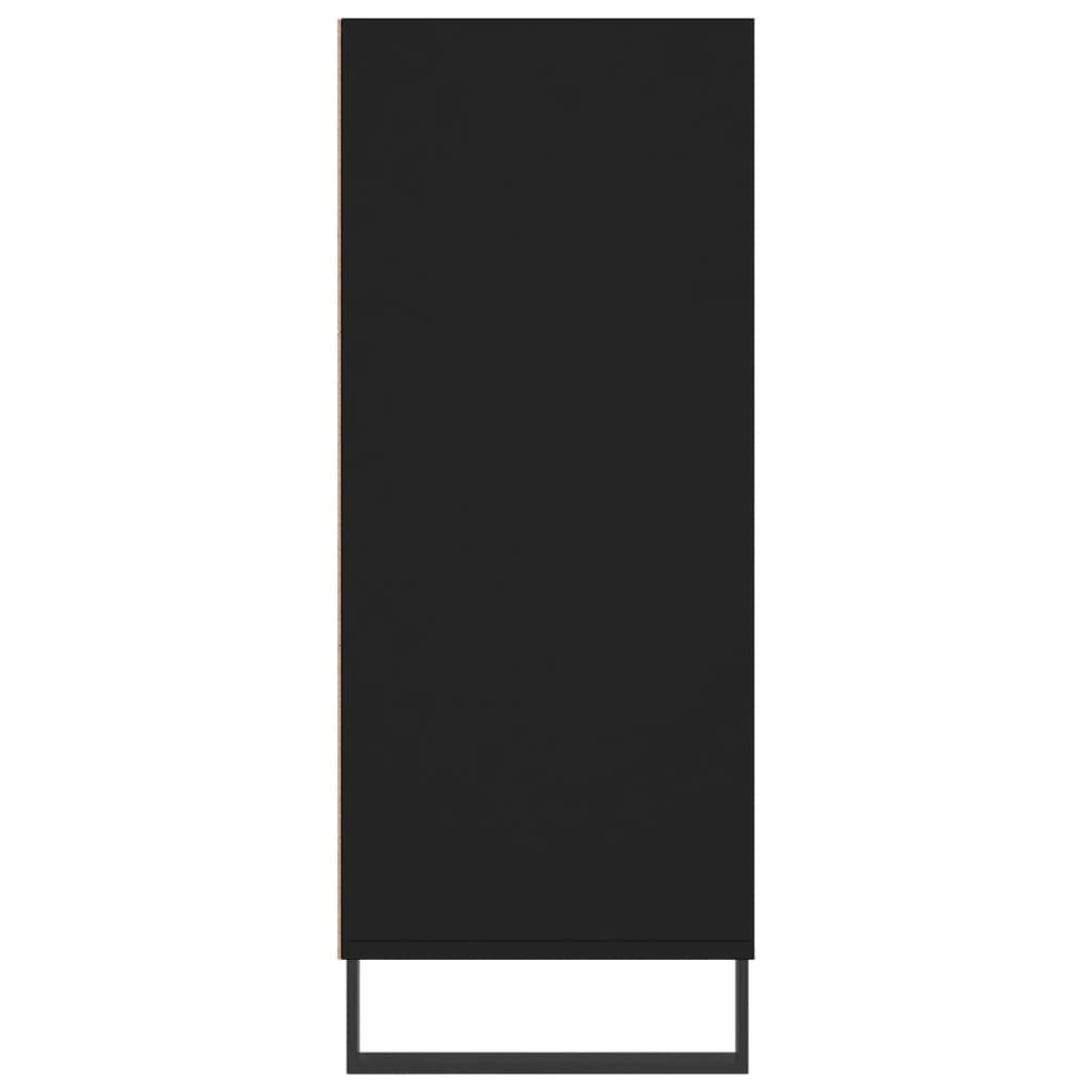 Hoge kast 57x35x90 cm bewerkt hout zwart