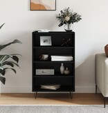 Hoge kast 57x35x90 cm bewerkt hout zwart