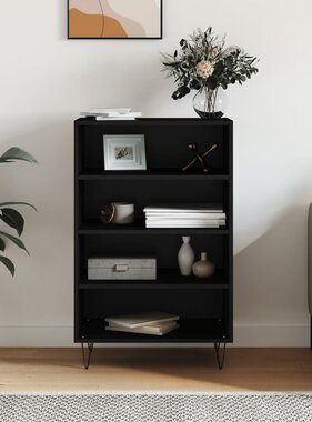 Hoge kast 57x35x90 cm bewerkt hout zwart