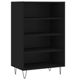 Hoge kast 57x35x90 cm bewerkt hout zwart