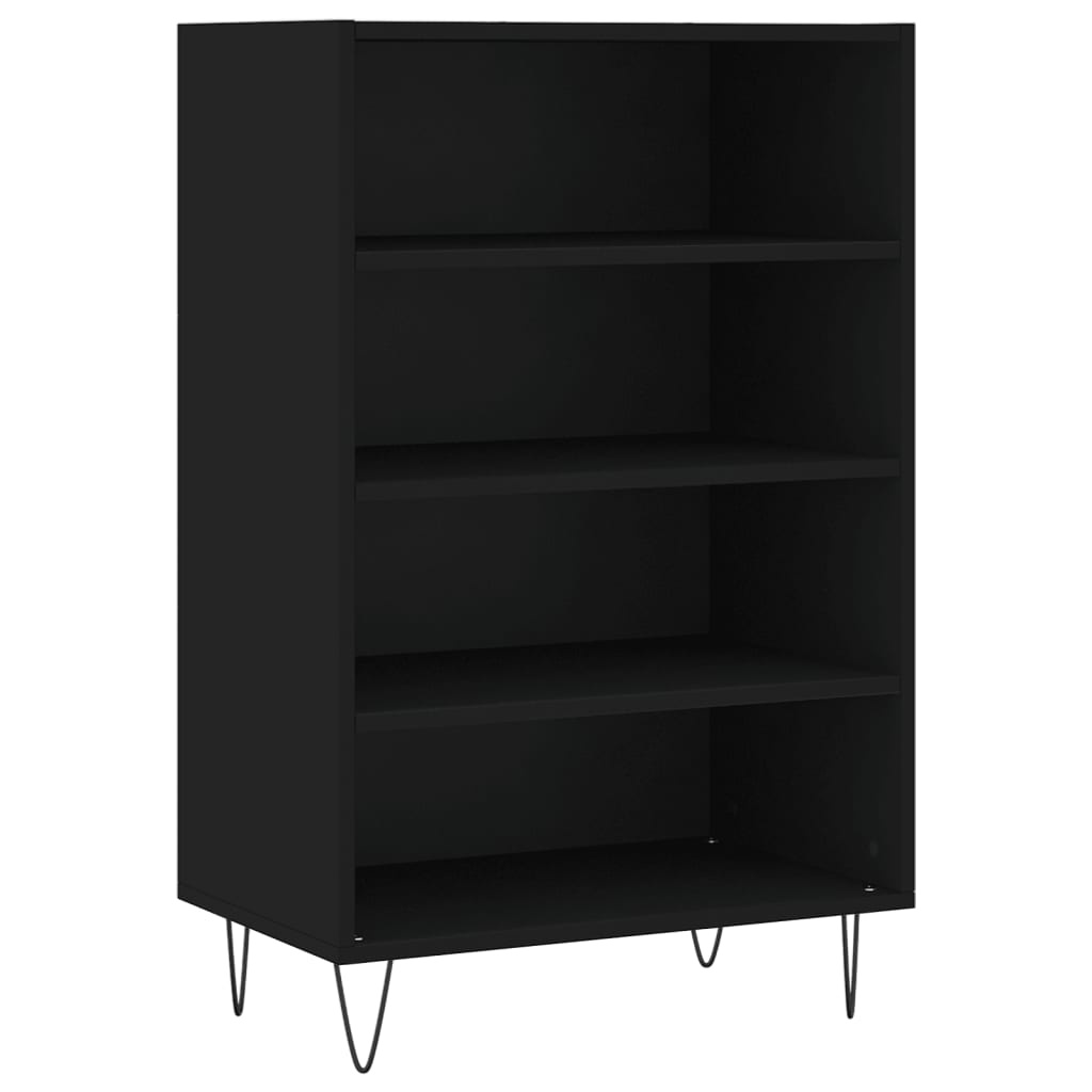 Hoge kast 57x35x90 cm bewerkt hout zwart