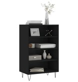 Hoge kast 57x35x90 cm bewerkt hout zwart