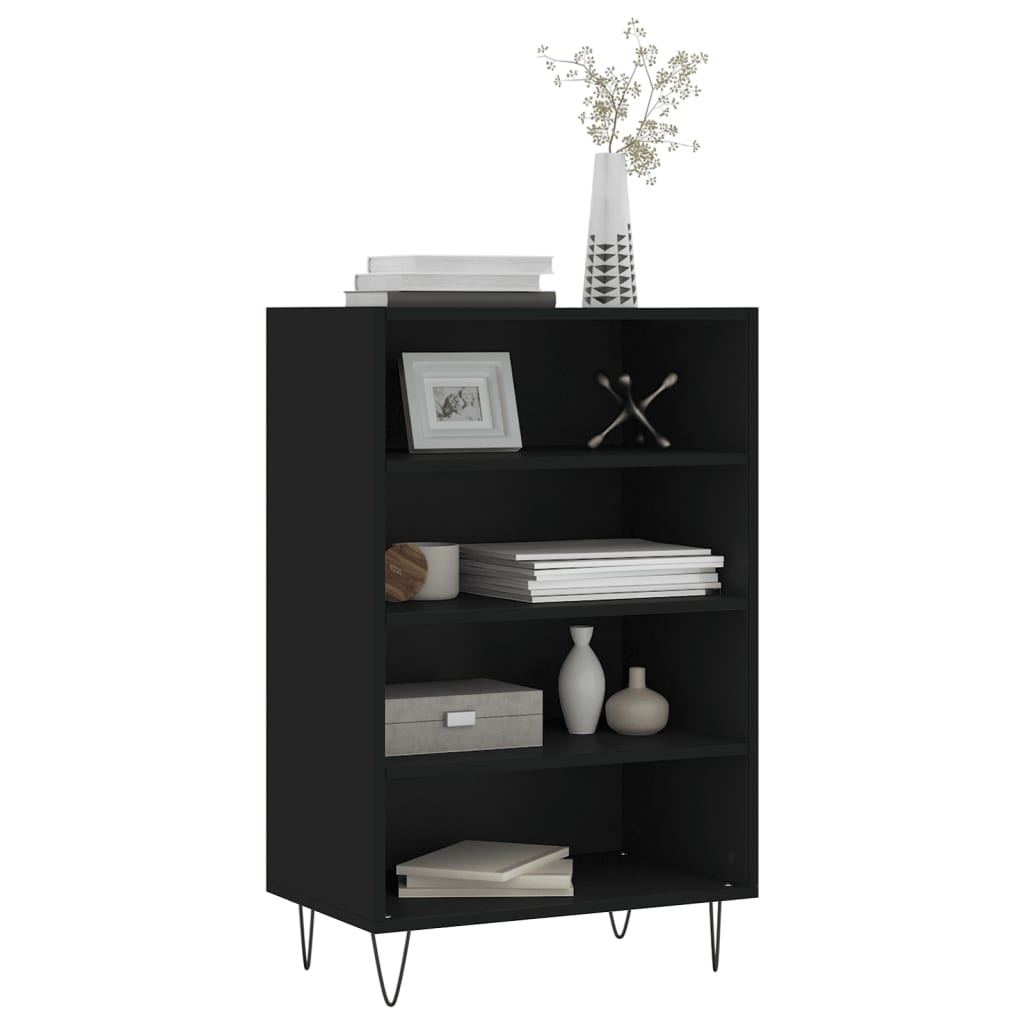 Hoge kast 57x35x90 cm bewerkt hout zwart