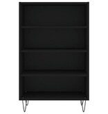 Hoge kast 57x35x90 cm bewerkt hout zwart