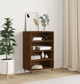 Hoge kast 57x35x90 cm bewerkt hout bruineikenkleurig
