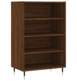 Hoge kast 57x35x90 cm bewerkt hout bruineikenkleurig