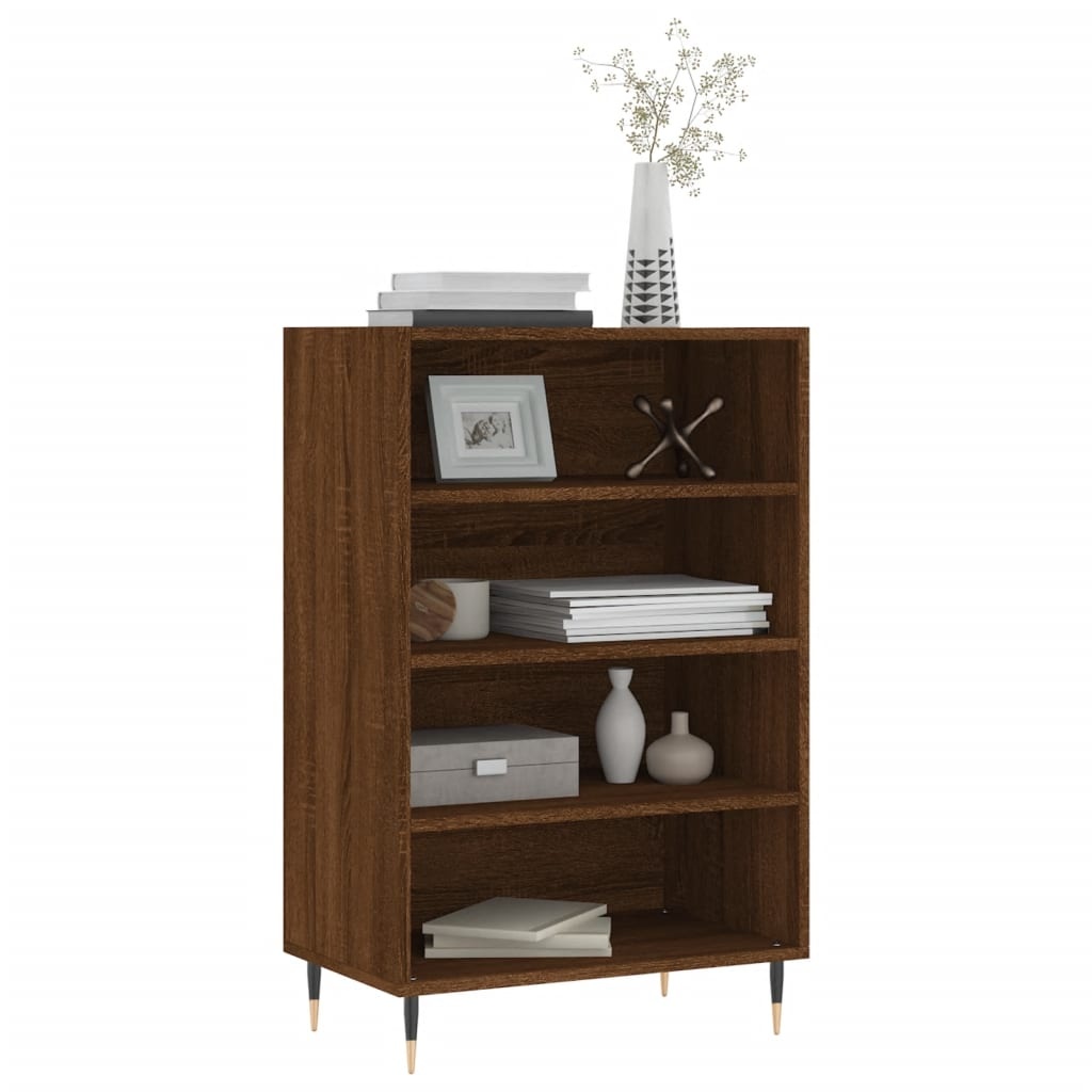 Hoge kast 57x35x90 cm bewerkt hout bruineikenkleurig