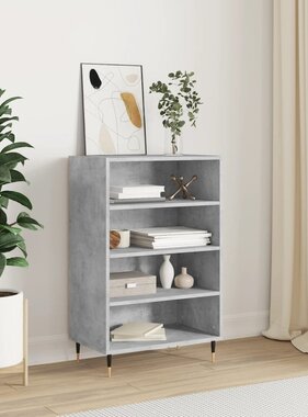 Hoge kast 57x35x90 cm bewerkt hout betongrijs