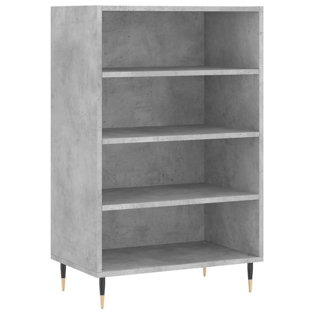 Hoge kast 57x35x90 cm bewerkt hout betongrijs