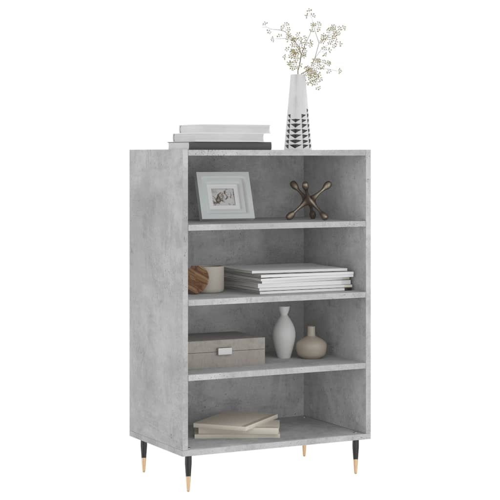Hoge kast 57x35x90 cm bewerkt hout betongrijs