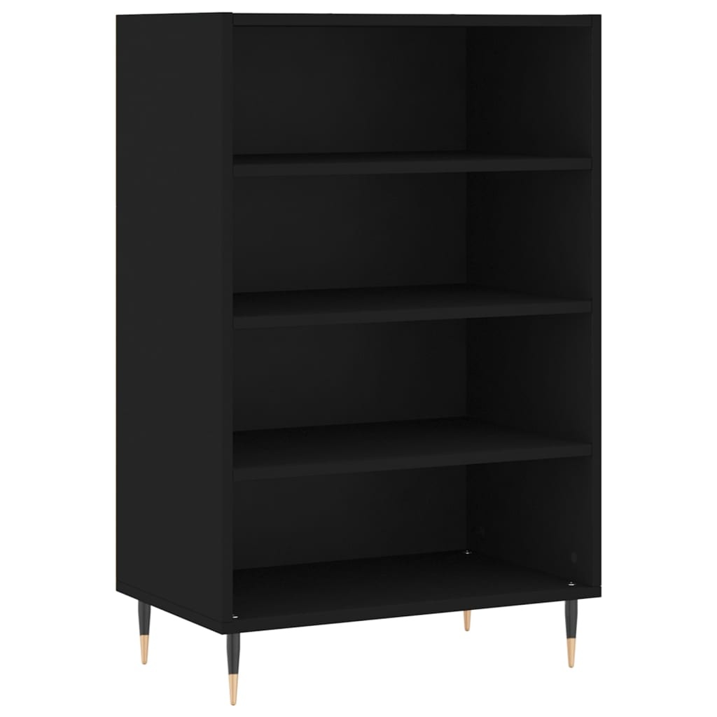 Hoge kast 57x35x90 cm bewerkt hout zwart