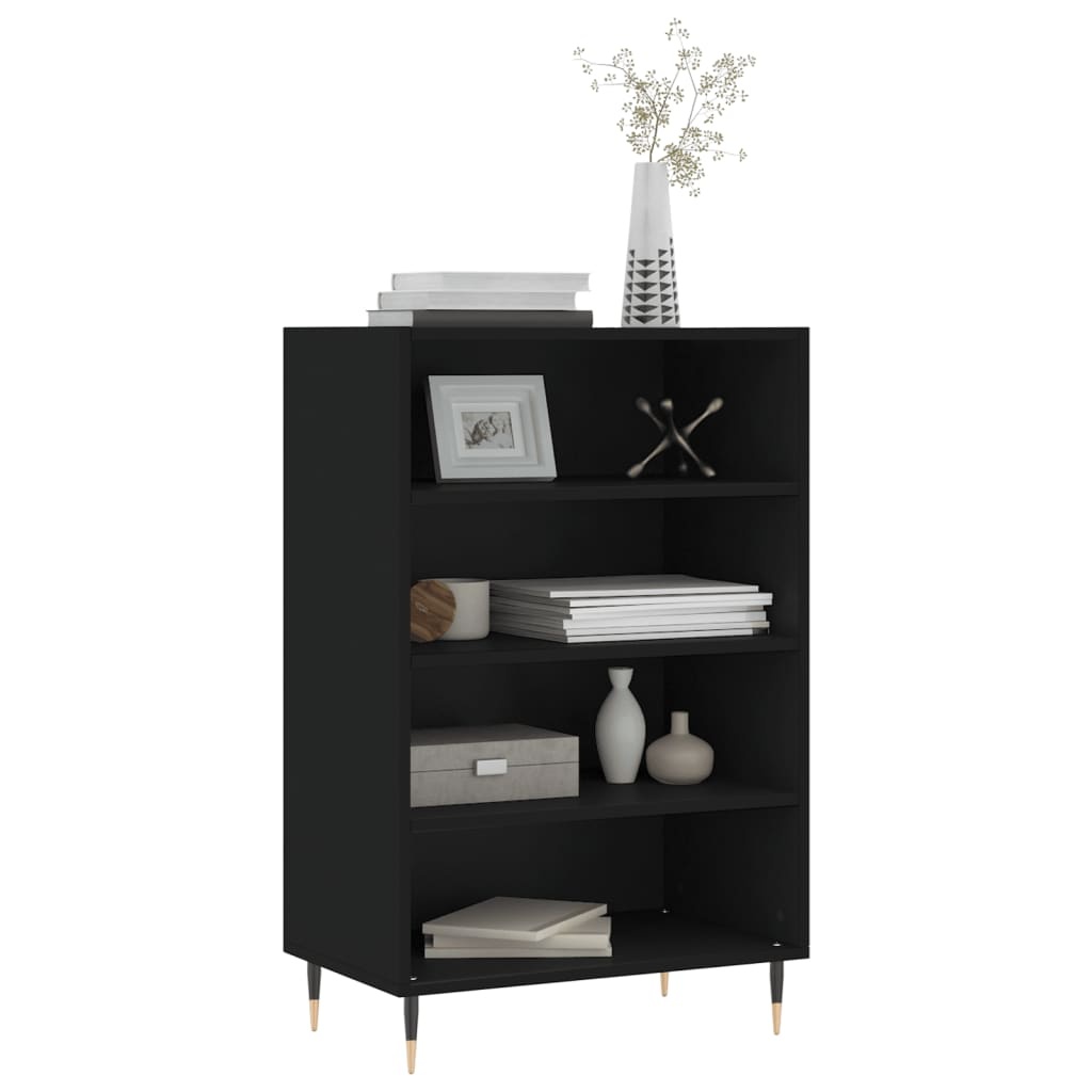 Hoge kast 57x35x90 cm bewerkt hout zwart