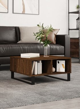 Salontafel 60x60x30 cm bewerkt hout bruineiken