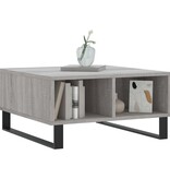 Salontafel 60x60x30 cm bewerkt hout grijs sonoma eikenkleurig