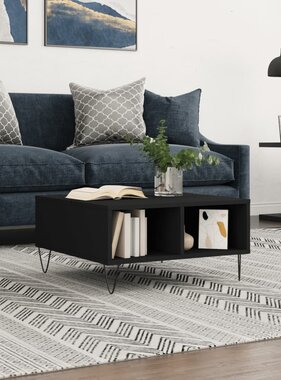 VidaXL Salontafel 60x60x30 cm bewerkt hout zwart