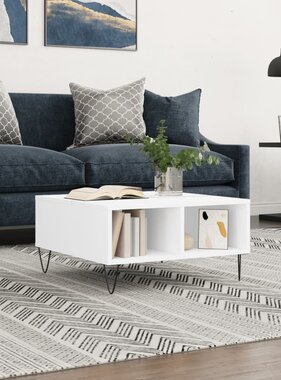 VidaXL Salontafel 60x60x30 cm bewerkt hout wit