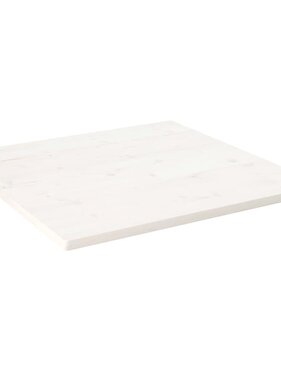 vidaXL Tafelblad vierkant 80x80x2,5 cm massief grenenhout wit