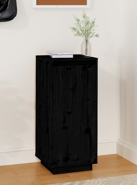 VidaXL Schoenenkast 35x35x80 cm massief grenenhout zwart