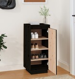 VidaXL Schoenenkast 35x35x80 cm massief grenenhout zwart