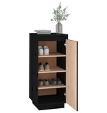 VidaXL Schoenenkast 35x35x80 cm massief grenenhout zwart
