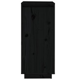 VidaXL Schoenenkast 35x35x80 cm massief grenenhout zwart
