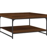 VidaXL Salontafel 80x80x45 cm bewerkt hout en ijzer bruineikenkleurig