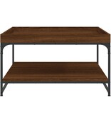 VidaXL Salontafel 80x80x45 cm bewerkt hout en ijzer bruineikenkleurig