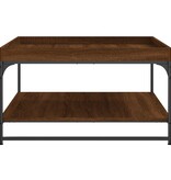 VidaXL Salontafel 80x80x45 cm bewerkt hout en ijzer bruineikenkleurig