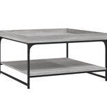VidaXL Salontafel 80x80x45 cm bewerkt hout en ijzer grijs sonoma eiken