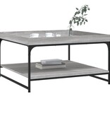 VidaXL Salontafel 80x80x45 cm bewerkt hout en ijzer grijs sonoma eiken