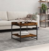 VidaXL Salontafel 49,5x49,5x45 cm bewerkt hout gerookt eikenkleurig