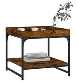 VidaXL Salontafel 49,5x49,5x45 cm bewerkt hout gerookt eikenkleurig