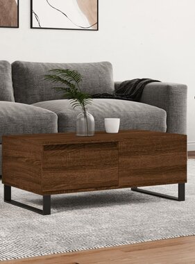 VidaXL Salontafel 90x50x36,5 cm bewerkt hout bruineikenkleurig