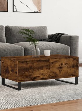 VidaXL Salontafel 90x50x36,5 cm bewerkt hout gerookt eikenkleurig