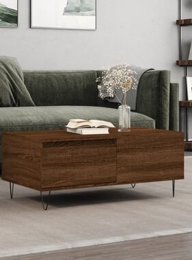 VidaXL Salontafel 90x50x36,5 cm bewerkt hout bruineikenkleurig