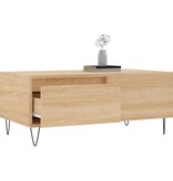 VidaXL Salontafel 90x50x36,5 cm bewerkt hout sonoma eikenkleurig