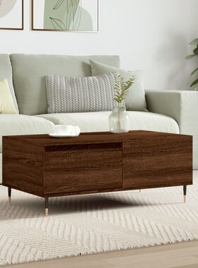 VidaXL Salontafel 90x50x36,5 cm bewerkt hout bruineikenkleurig