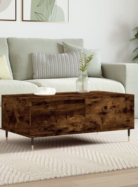 VidaXL Salontafel 90x50x36,5 cm bewerkt hout gerookt eikenkleurig