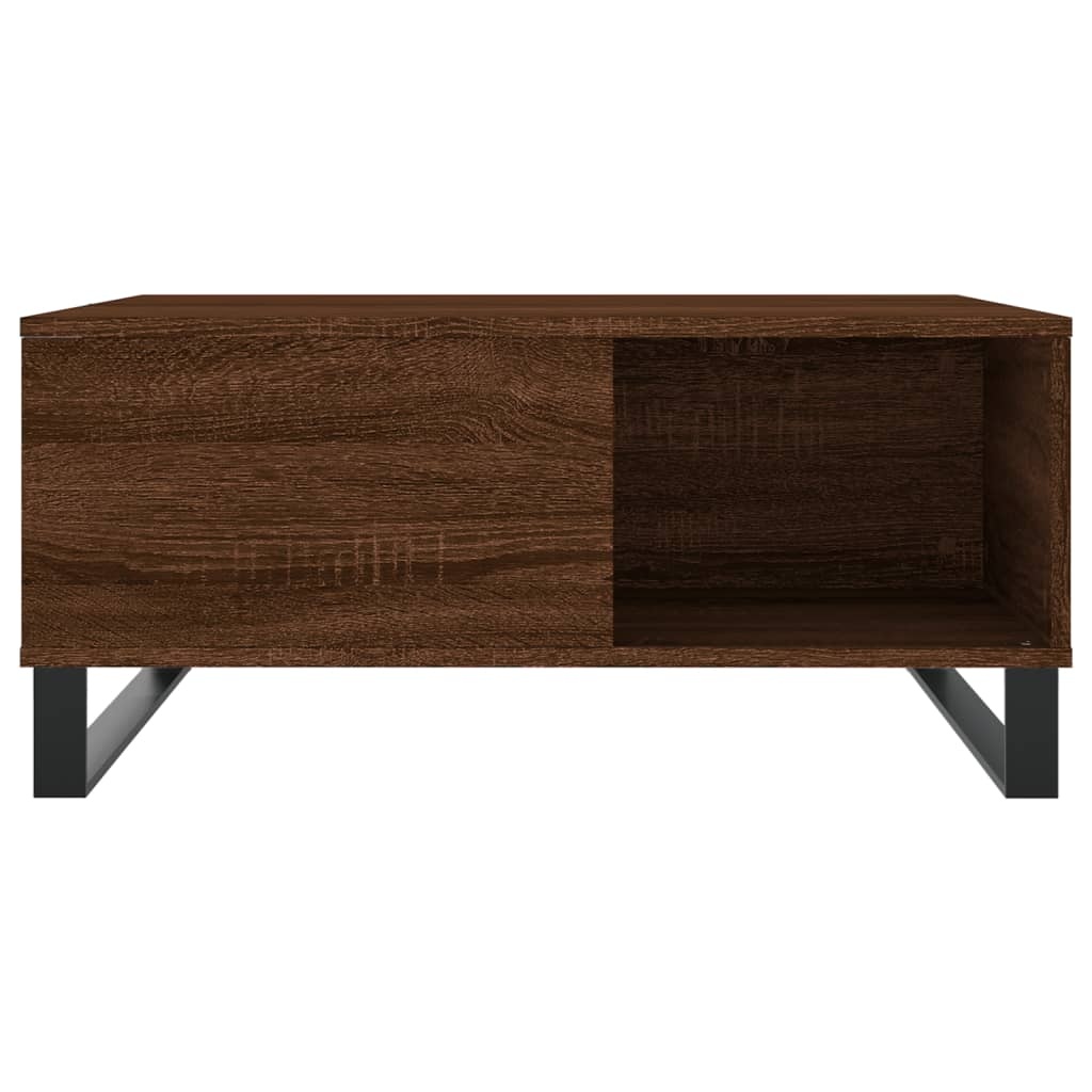 vidaXL Salontafel 80x80x36,5 cm bewerkt hout bruineikenkleurig