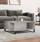 VidaXL Salontafel 80x80x36,5 cm bewerkt hout grijs sonoma eikenkleurig