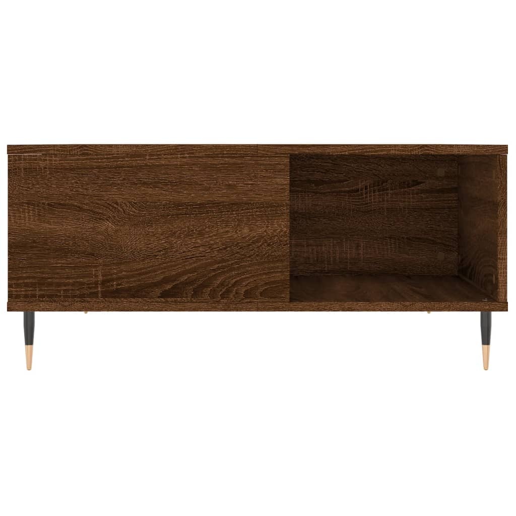 vidaXL Salontafel 80x80x36,5 cm bewerkt hout bruineikenkleurig