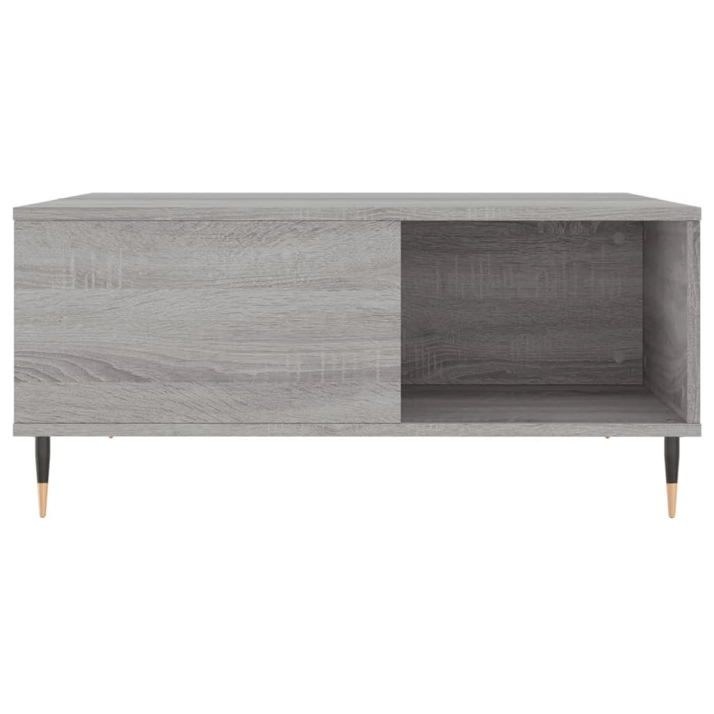 VidaXL Salontafel 80x80x36,5 cm bewerkt hout grijs sonoma eikenkleurig