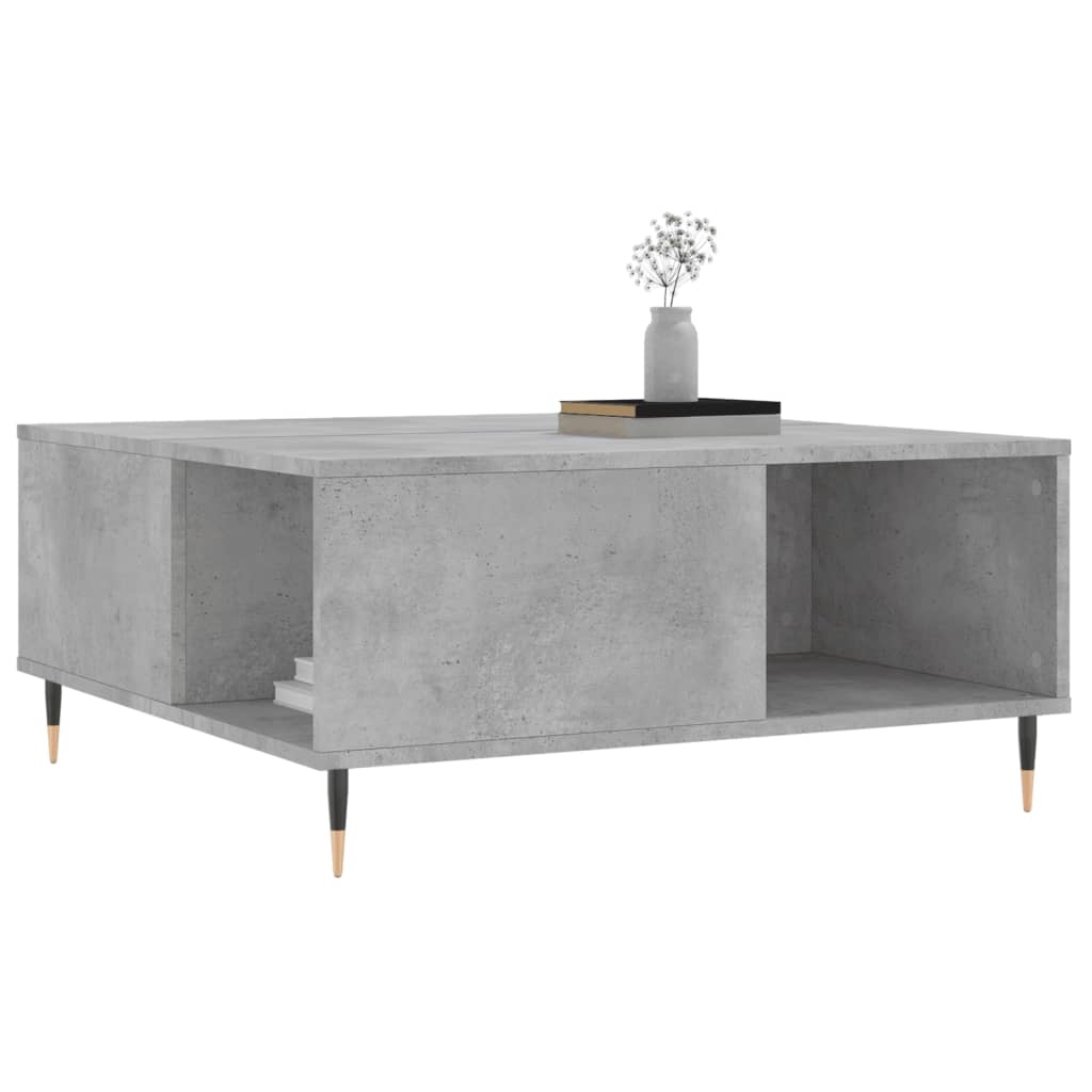 VidaXL Salontafel 80x80x36,5 cm bewerkt hout betongrijs