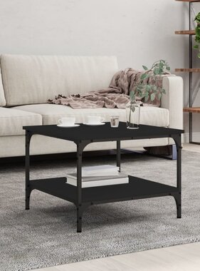 VidaXL Salontafel 55x55x40 cm bewerkt hout zwart