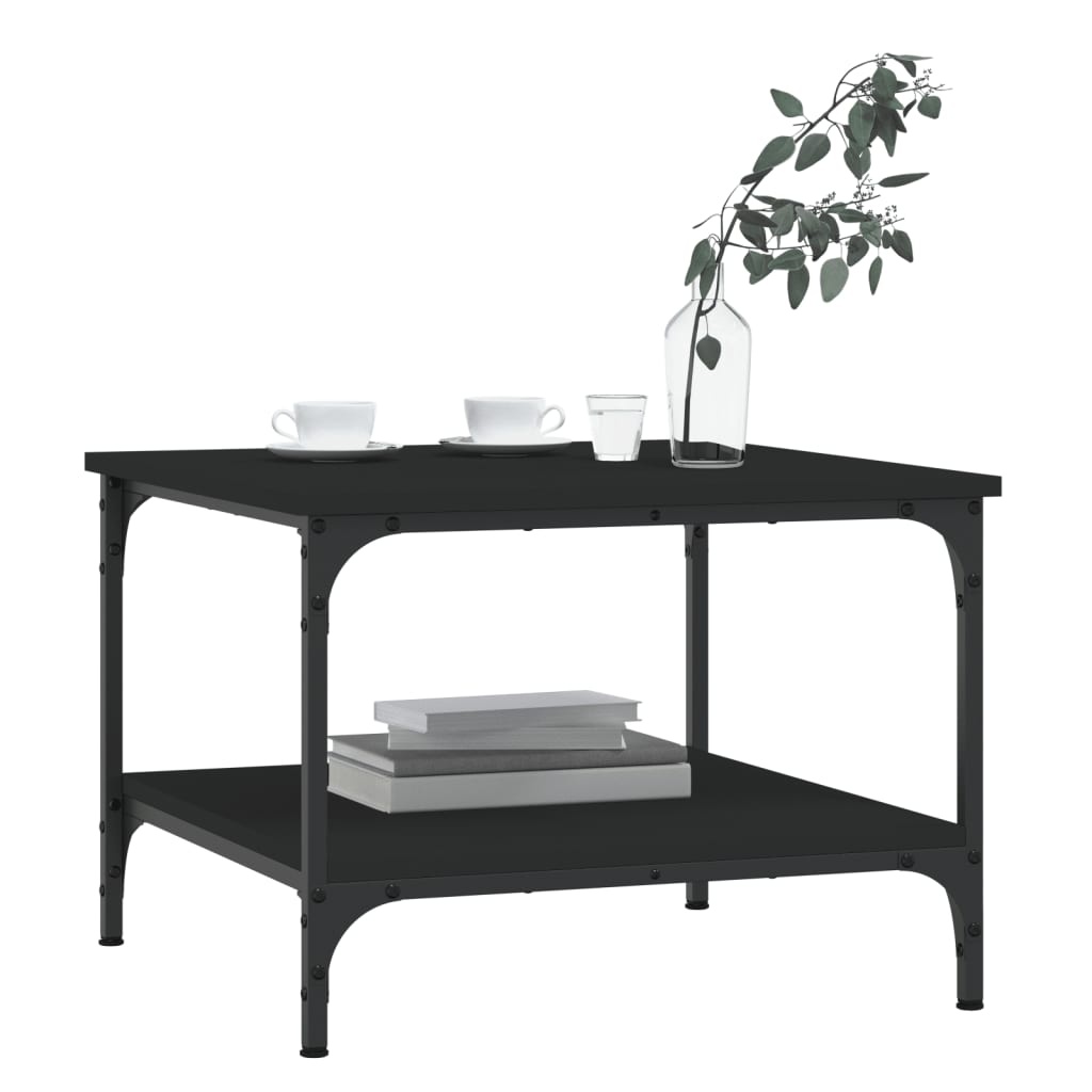 VidaXL Salontafel 55x55x40 cm bewerkt hout zwart