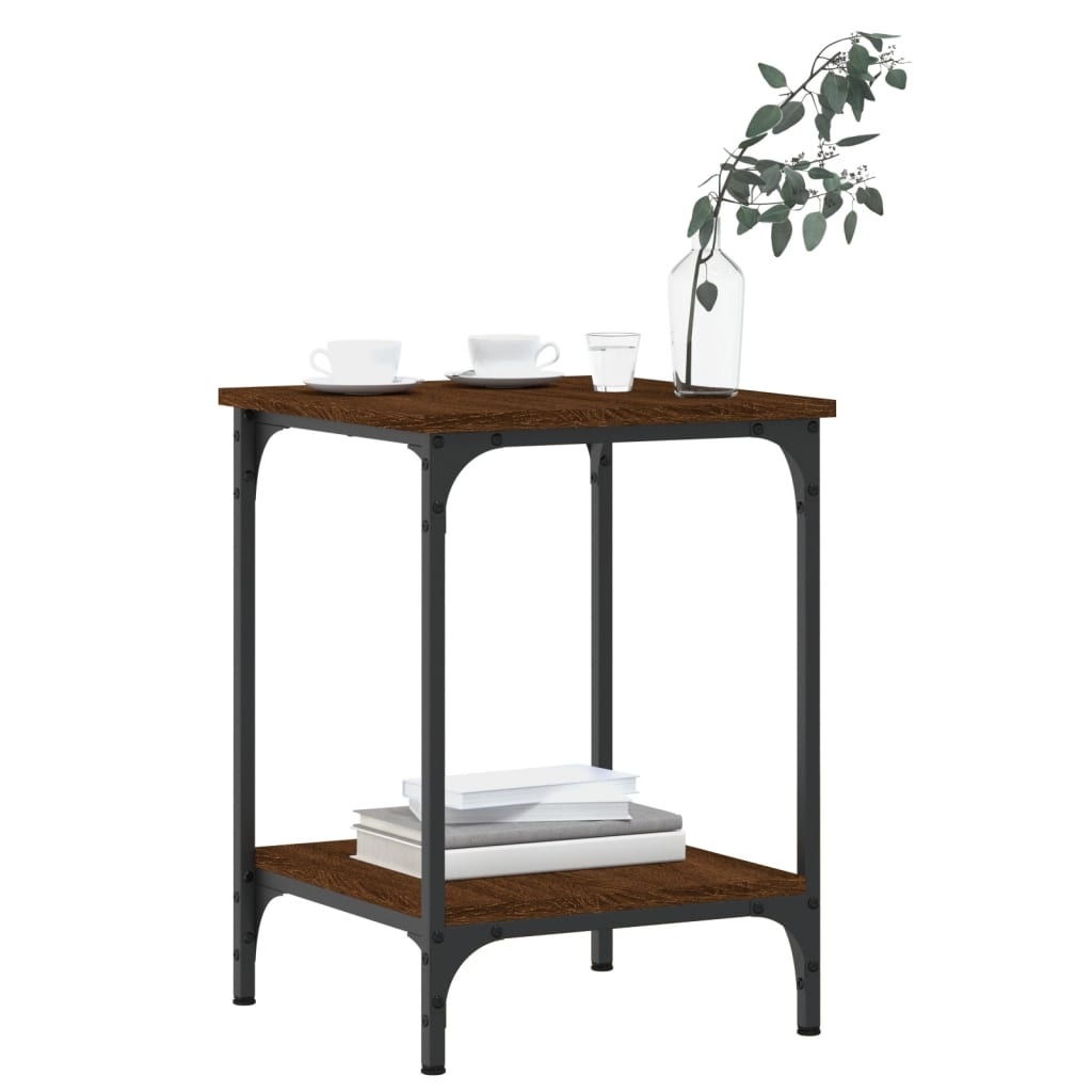 VidaXL Salontafel 40x40x55 cm bewerkt hout bruineikenkleurig