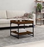 VidaXL Salontafel 49,5x49,5x45 cm bewerkt hout bruineikenkleurig