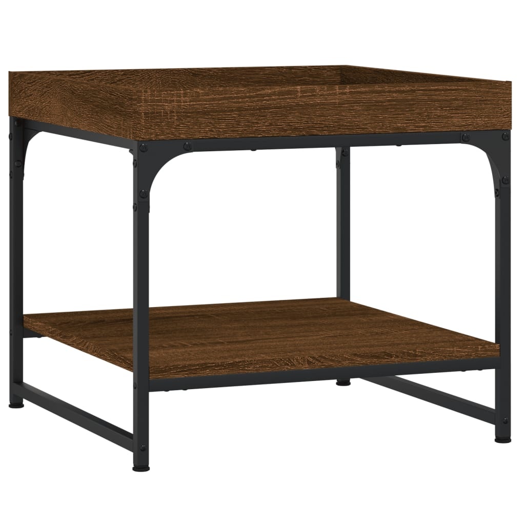VidaXL Salontafel 49,5x49,5x45 cm bewerkt hout bruineikenkleurig
