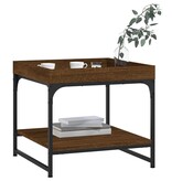 VidaXL Salontafel 49,5x49,5x45 cm bewerkt hout bruineikenkleurig